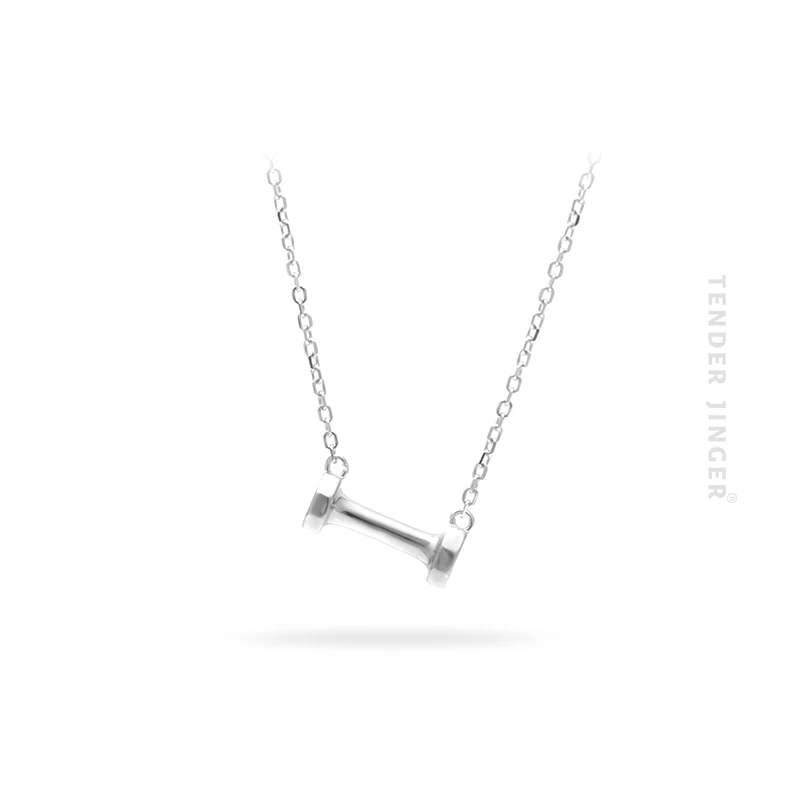 Tender Jinger 坠链均925银 精致哑铃项链时尚百搭小众设计吊坠