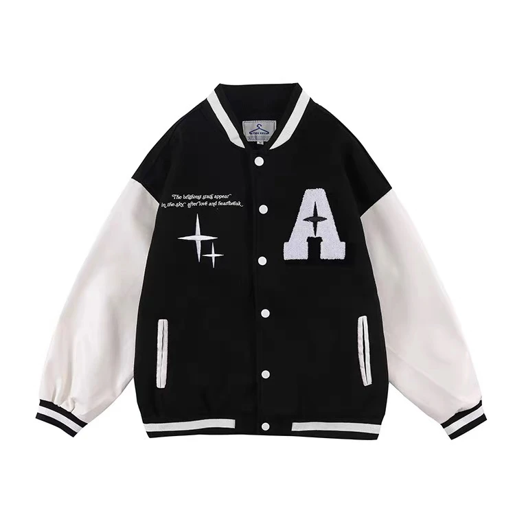 重磅毛巾刺绣 字母A 美式复古潮牌夹克外套9928