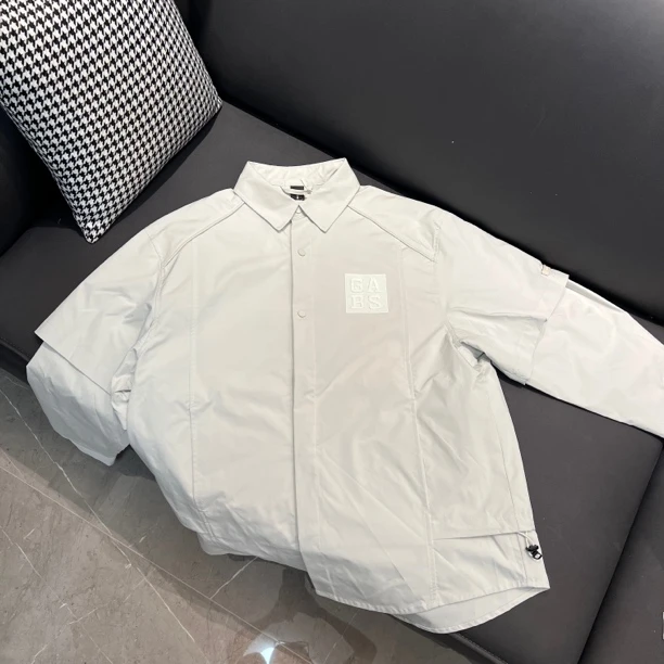 G11专柜正品假两件 BAGS刺绣字母 美式工装衬衫风衣外套32278