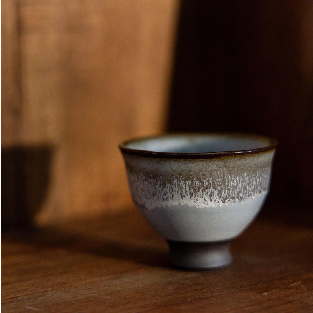 【龙门 雪·茶席杯】广达窑艺·茶杯 铃铛杯 茶席杯 纯手工陶瓷杯