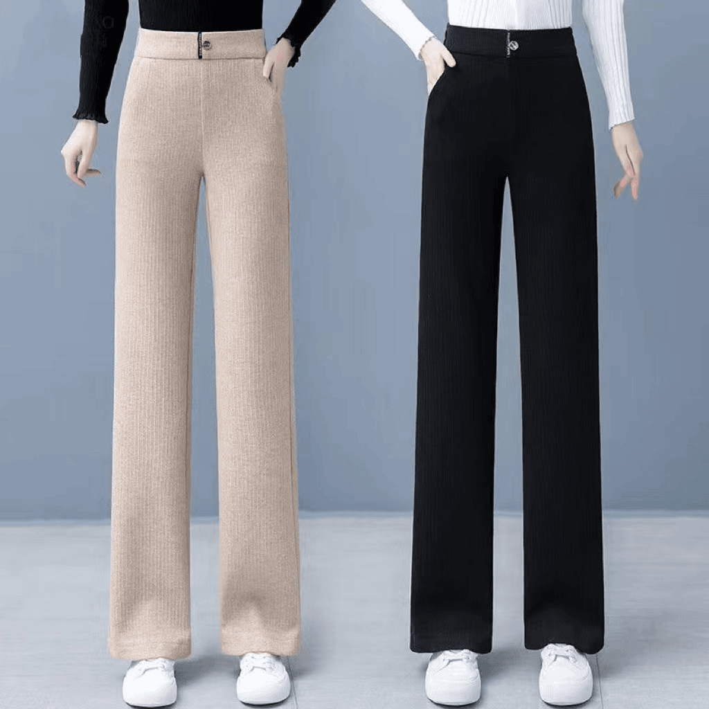 窄版阔腿裤女2024春秋季新款高腰宽松显瘦窄版直筒裤加厚裤子