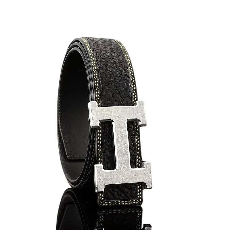 非洲进口皮带牛皮腰带工字扣男士简约时尚轻奢商务休闲牛仔高档