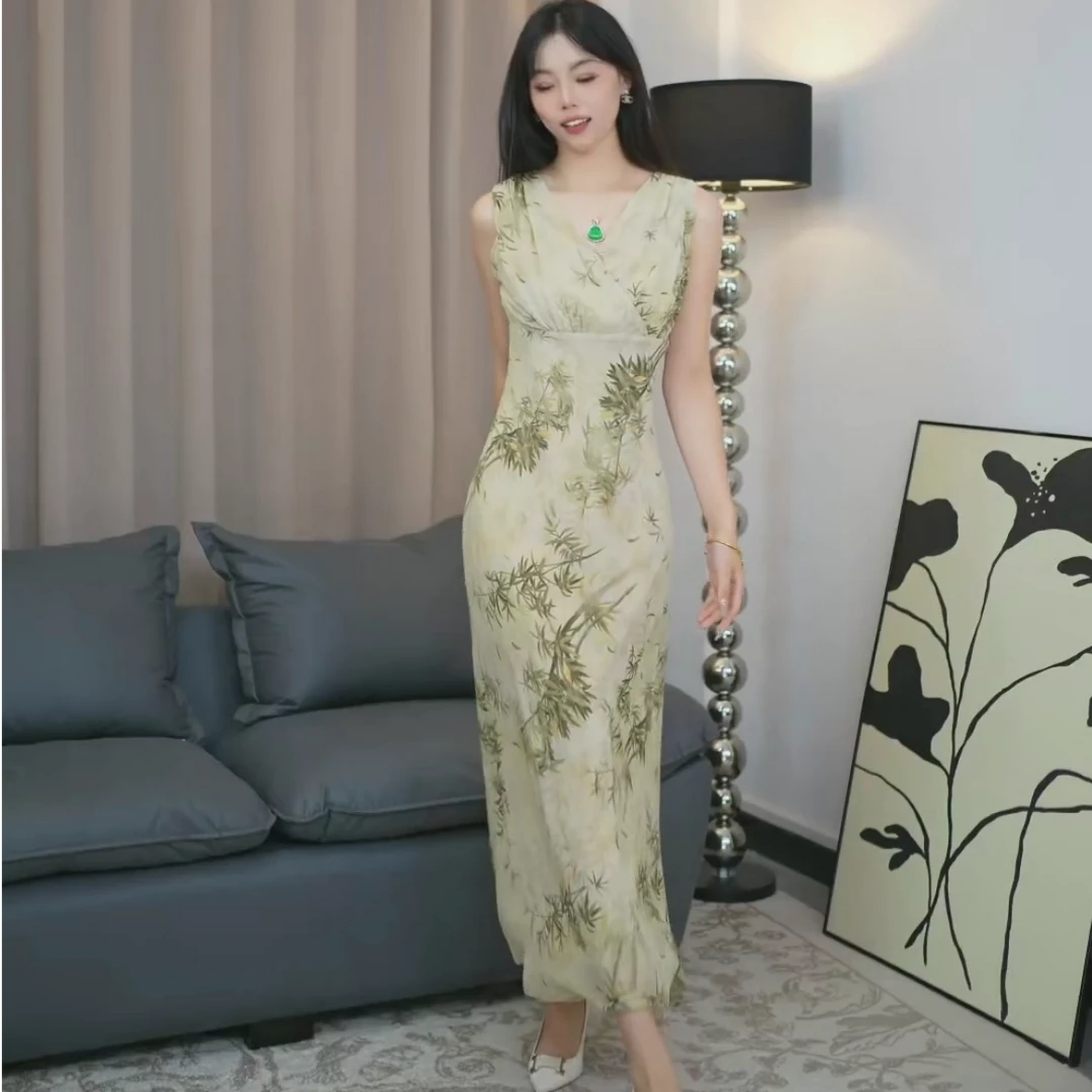 【倩倩】夏季清凉新款法式气质收腰显瘦鱼尾连衣裙-CY076