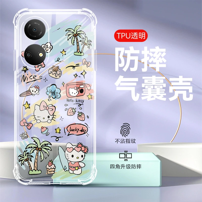 小清新透明气囊适用荣耀畅玩30plus手机壳CMA-AN00新款全包软壳潮