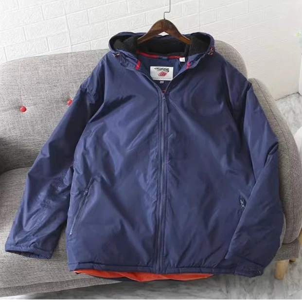 外贸美单加厚400斤胖子男士加肥加大码宽松休闲肥佬连帽加厚棉衣D