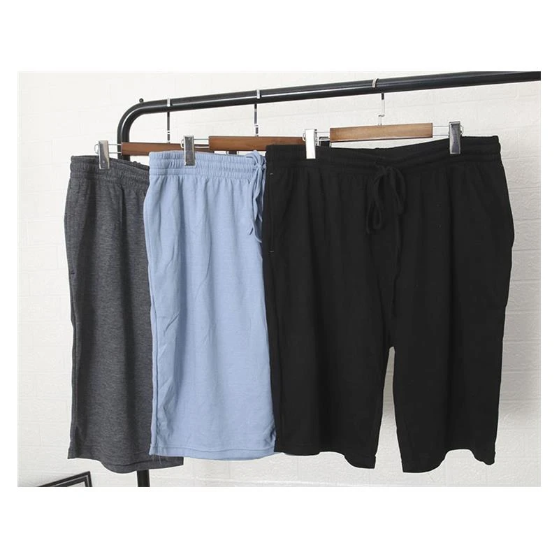 夏季男士140-330斤加肥加大码宽松休闲弹力松紧腰纯色直筒短裤2