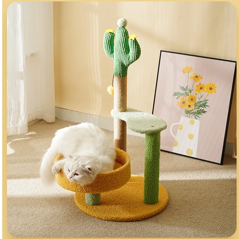高颜值爬架猫窝玩具抓住一体耐抓不掉屑可爱仙人掌猫爬架养宠装备