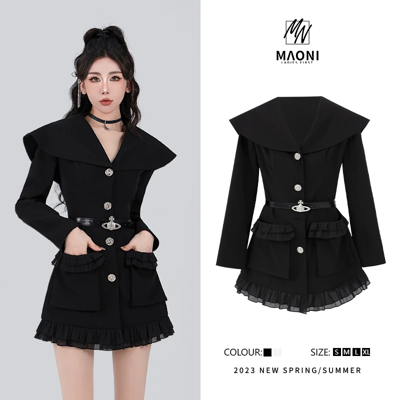 毛妮Peshe 2023秋冬新品【仙女战袍】气质优雅时尚连衣裙女D8452