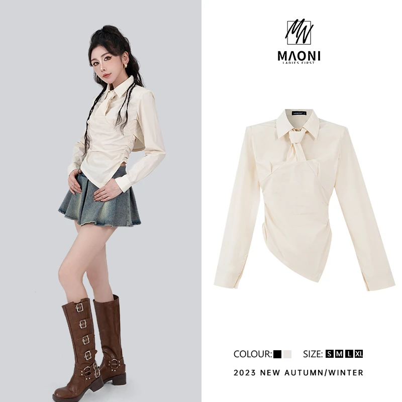 清-毛妮Peshe【泫雅风】热力感 法式小众甜美复古衬衫 D8475