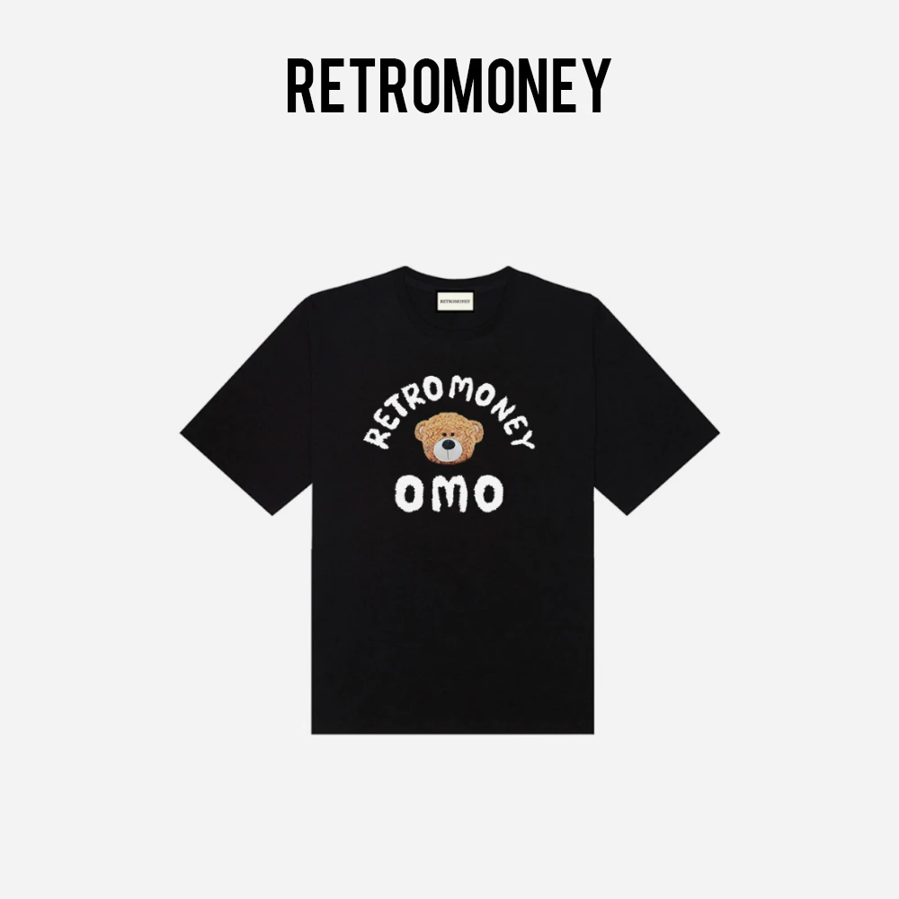 RETROMONEY SS24 男女同款泰迪熊印花夏季短袖T恤