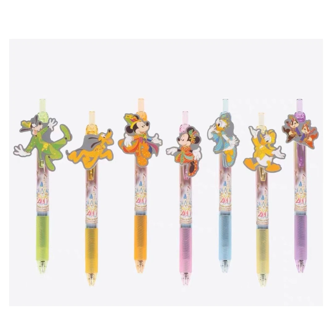 派通东京迪士尼40周年限定米奇奇奇蒂蒂黛西唐老鸭中性笔0.5黑色