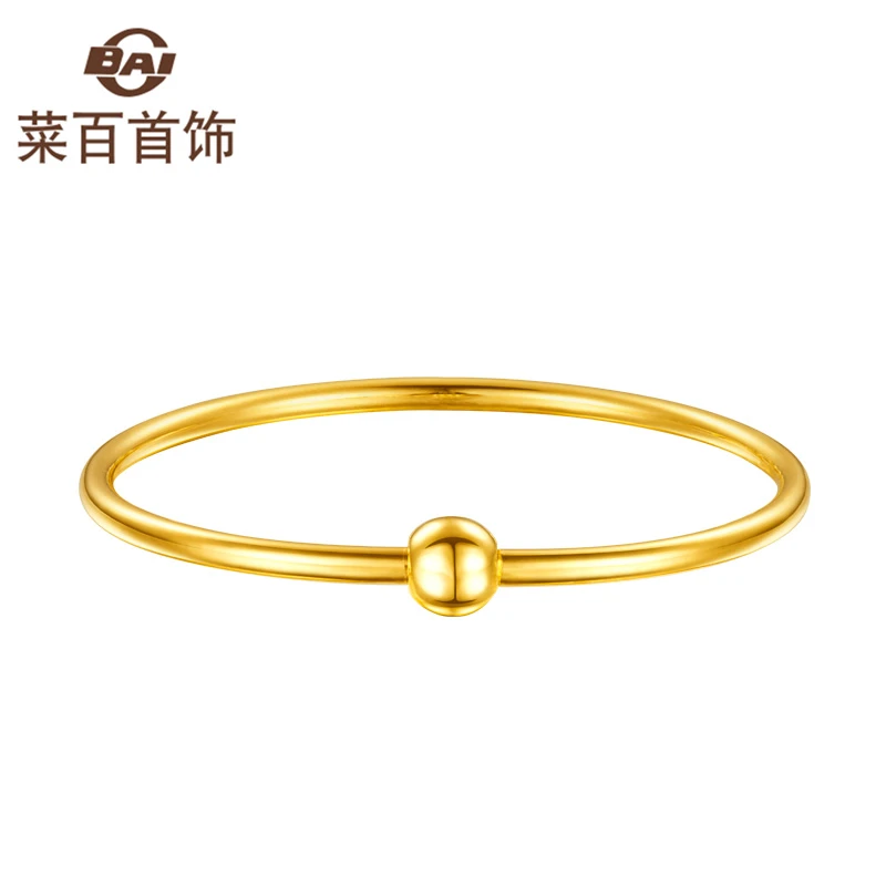 菜百首饰 黄金手镯 足金时尚弹力手镯可穿转运珠DIY搭配