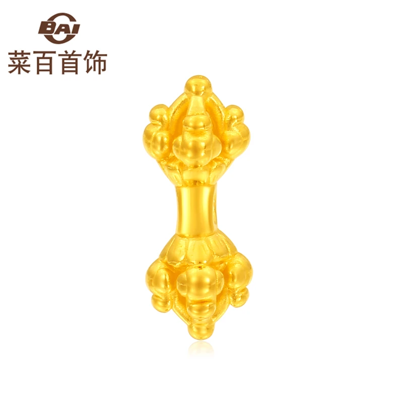 足金吊坠黄金降魔杵金杵轻奢精致经典转运珠吊坠计价男