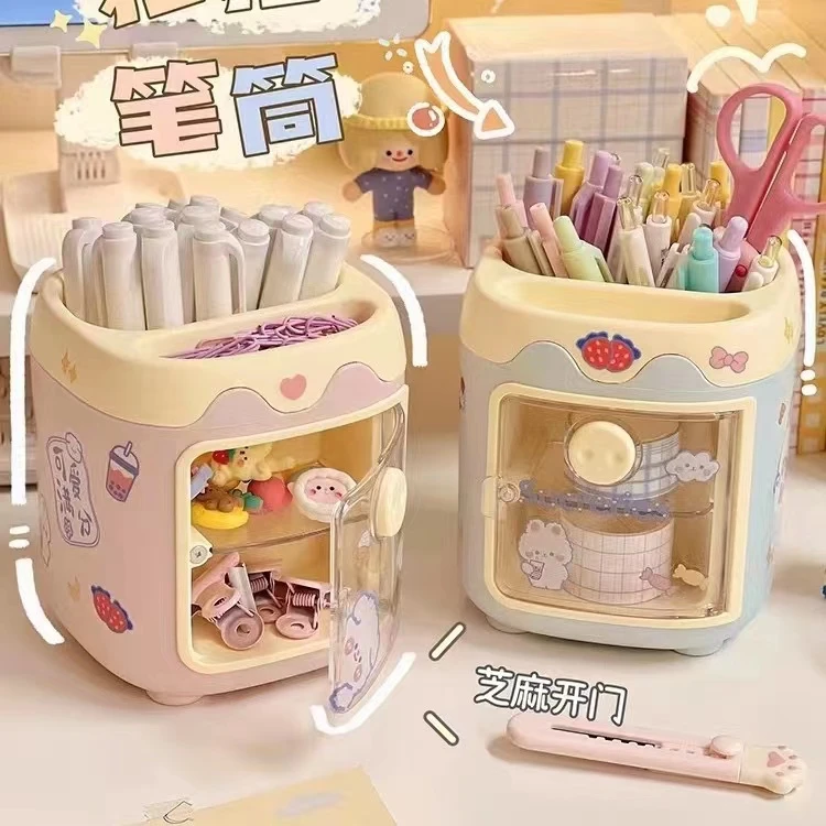 笔筒可爱收纳盒办公室小学生文具桌面办公 摆件赞助