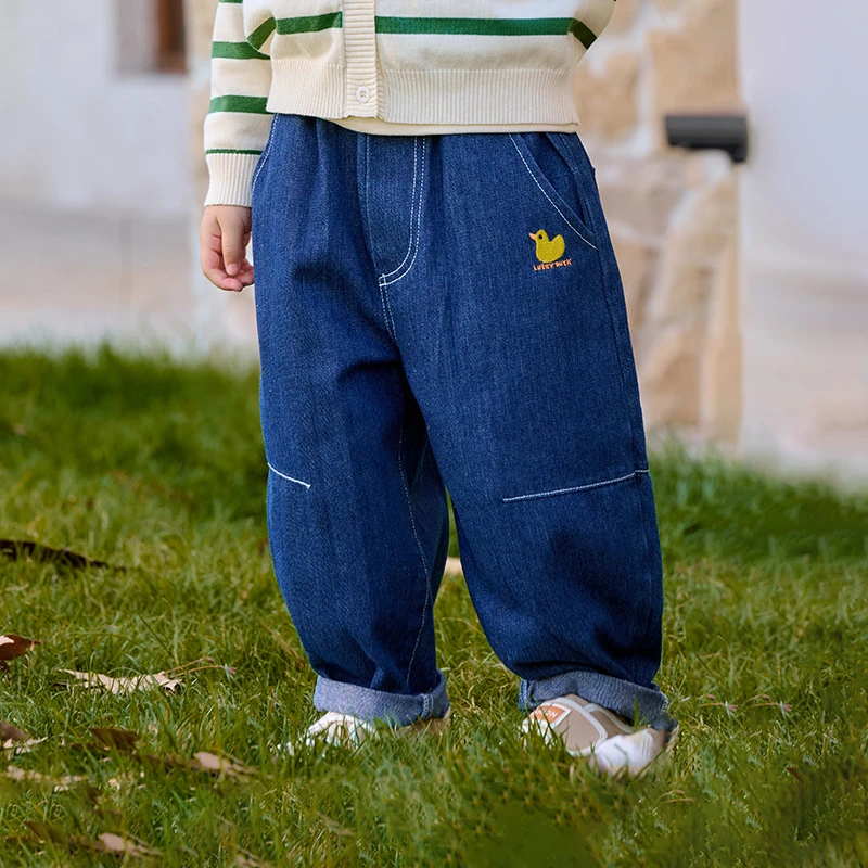 棉花堂2024秋季新款儿童牛仔裤上新男童女童洋气休闲裤F242074