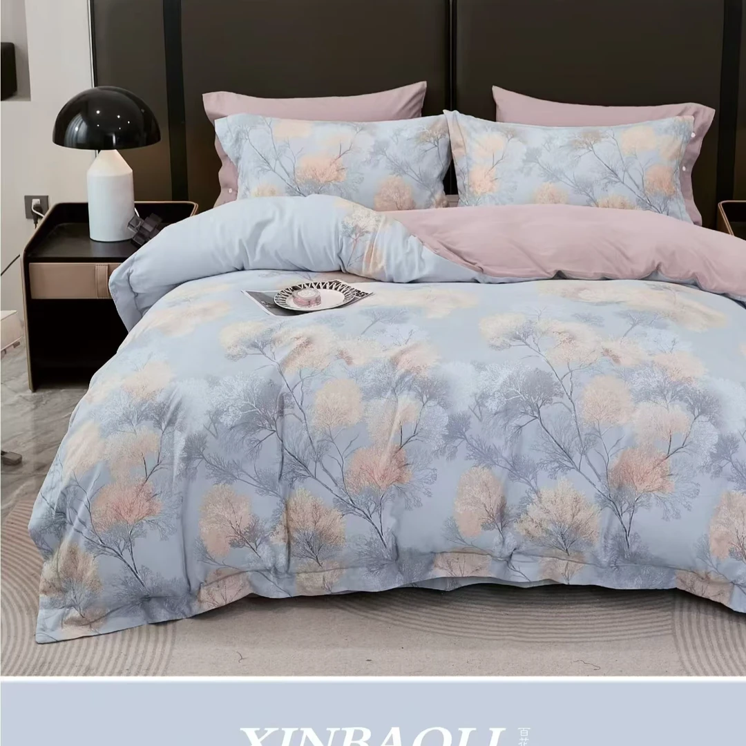 百花锦棉磨毛四件套