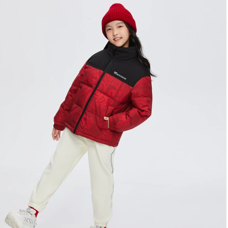 【剪纸限定】【现货】厚款轻羽冬季男女经典立领儿童羽绒服T40142510