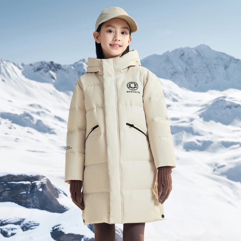 儿童羽绒服中长款时尚简约保暖童装T00143403E