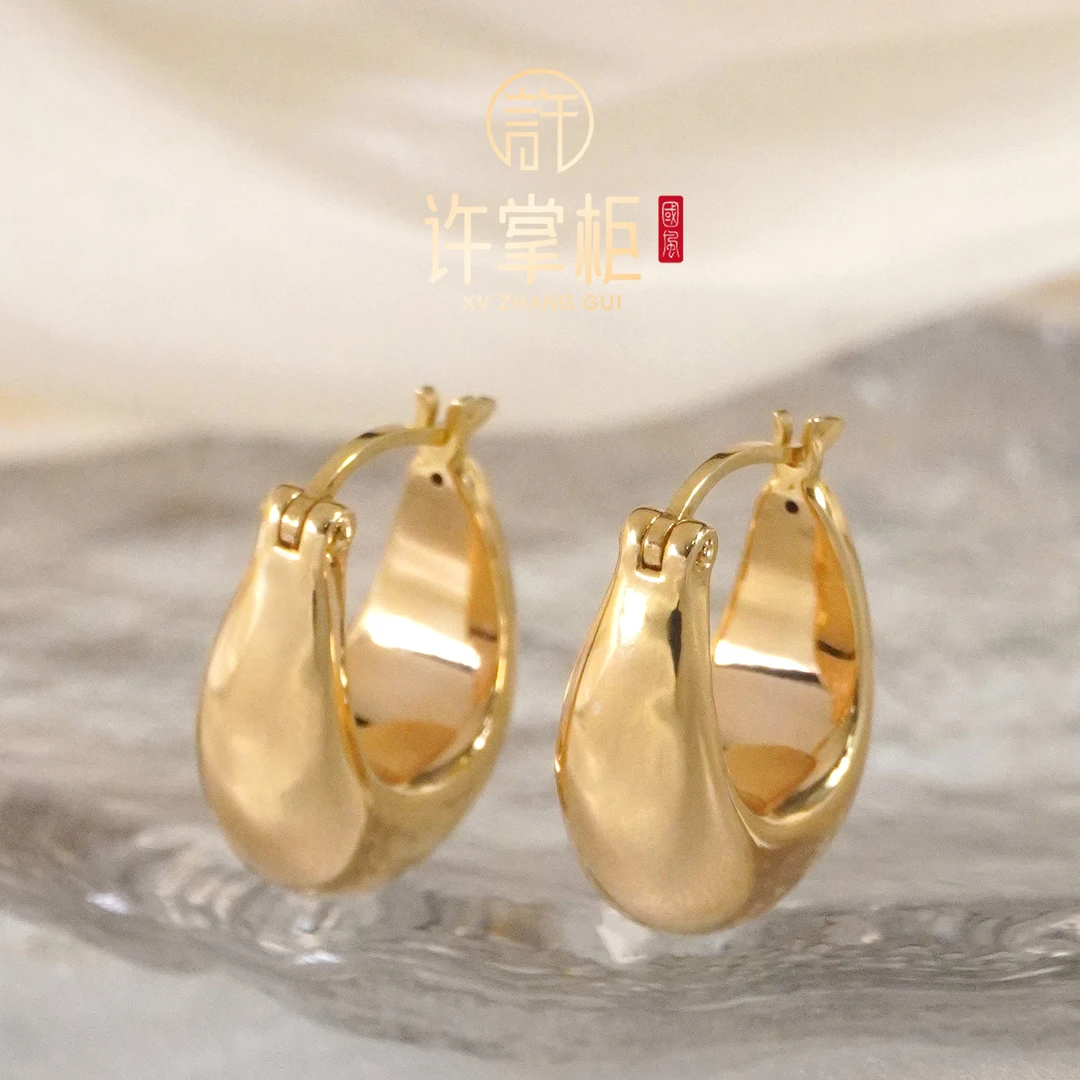 许掌柜｜18K金镶嵌素款耳扣耳饰百搭精致气质精美百搭个性优雅简约