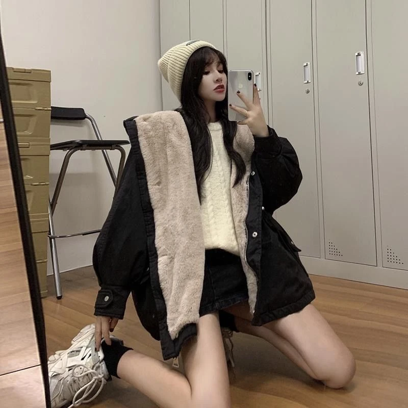 派克棉服女装秋冬季外套2023新款韩版宽松加绒加厚外套