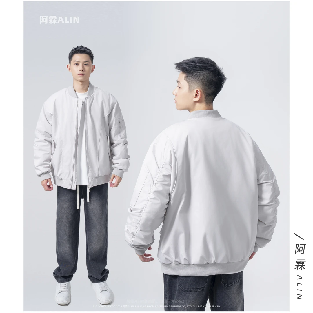 【阿霖ALIN】美式潮流廓形棒球夹克秋冬宽松时尚百搭夹棉加厚外套