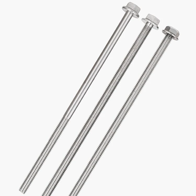 加长M8*250 M8*500mm 304不锈钢法兰面外六角螺栓