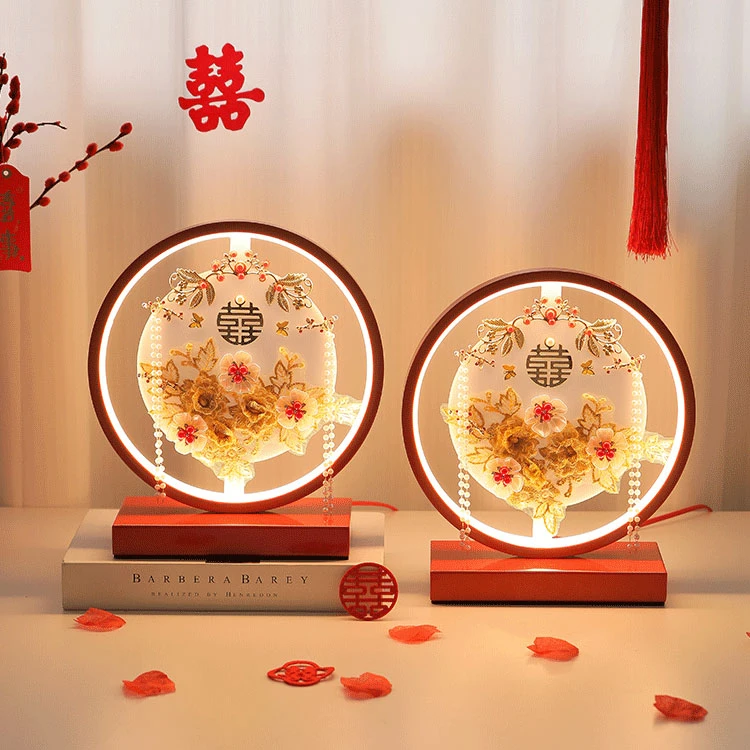 婚庆礼物新婚长明灯送新人新娘高档简约礼品陪嫁灯婚房床头陪嫁灯