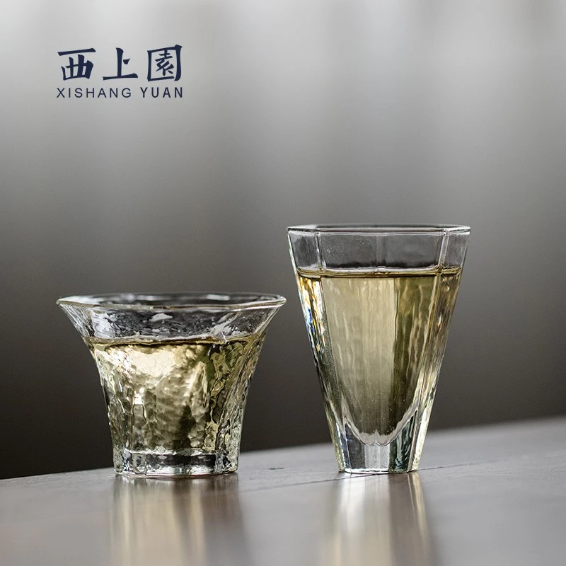 家用日式透明小品杯玻璃茶杯单个品茗杯酒杯 喝茶小杯子 功夫茶具