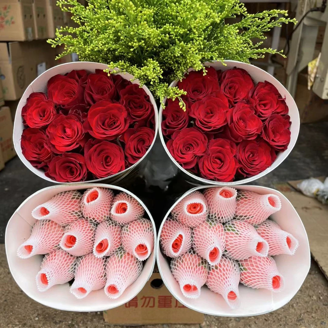 爆款红玫瑰鲜花组合 红玫瑰20只+粉玫瑰20只+草云南基地鲜花直发