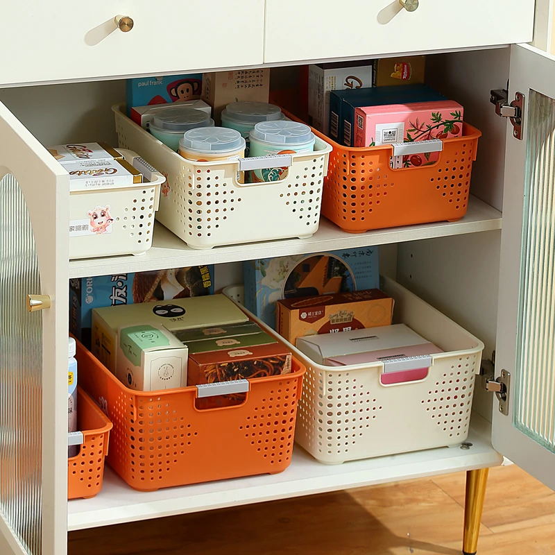 高款镂空收纳筐简约储物神器厨房收纳整理筐家用桌面长方形置物篮