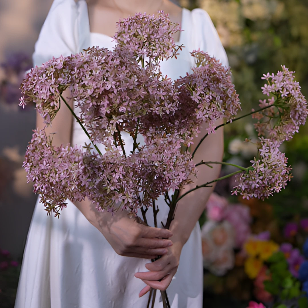 大银冠花 仿真花 诧寂风冷门秋色系 花材 假花 美式风格