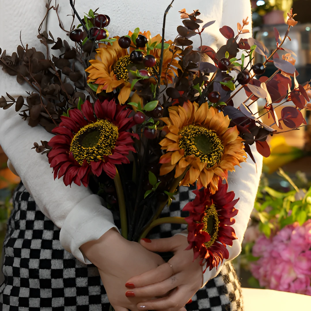 向日葵仿真花 多色野趣仿真花 田园装饰