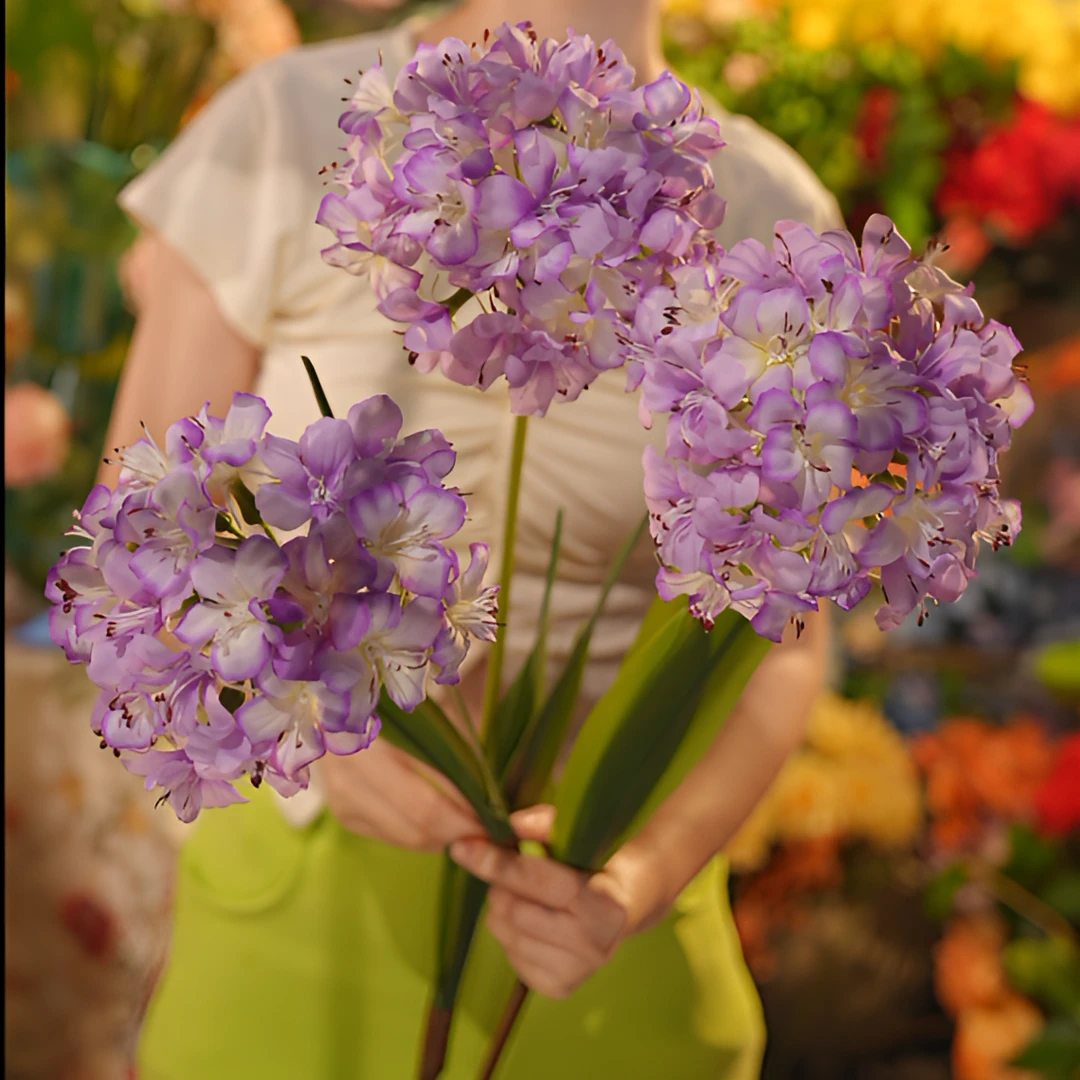 百子莲 仿真花 紫色 球形花 仿真花 客厅花 餐桌花 简约风