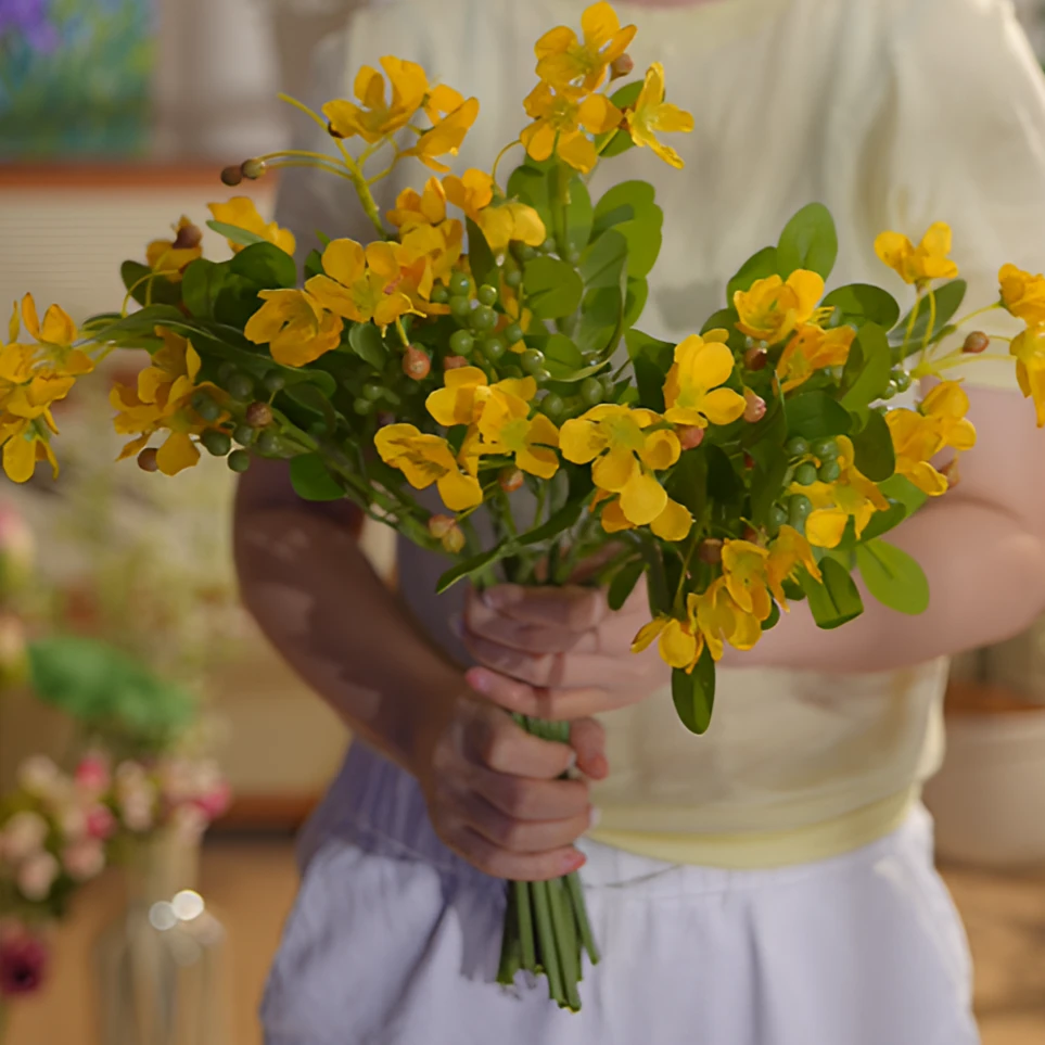 洋槐花 仿真花 黄色纯色系列假花 清仓