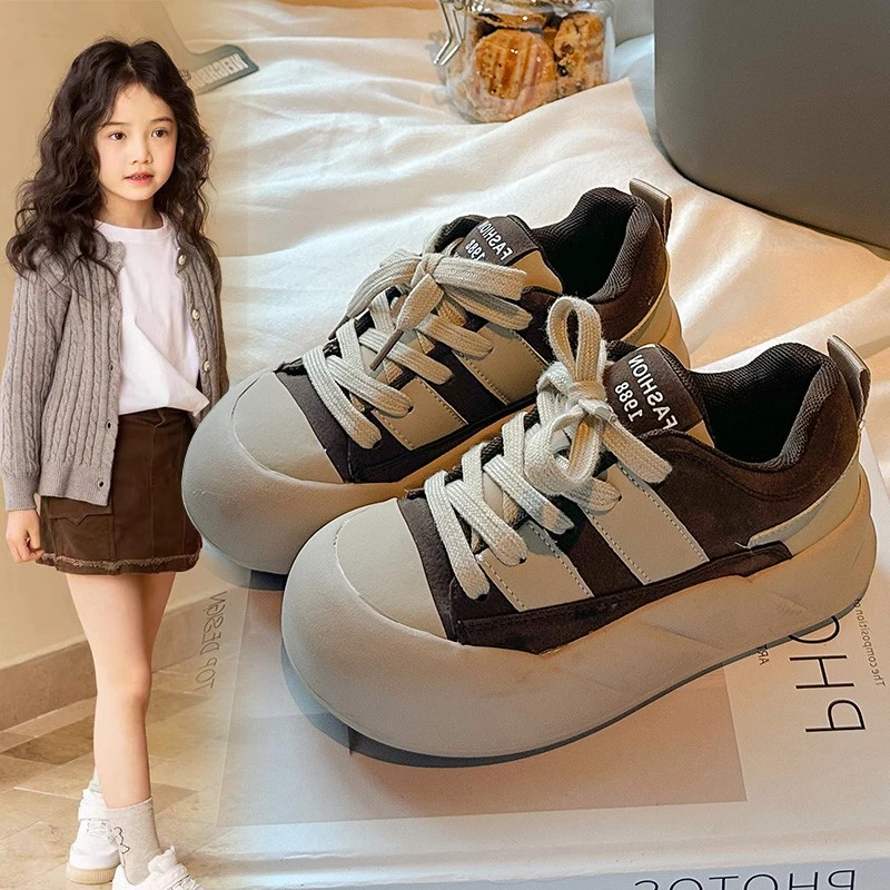 女童鞋子2024春秋季新款儿童时尚运动鞋学生板鞋小女孩德训鞋