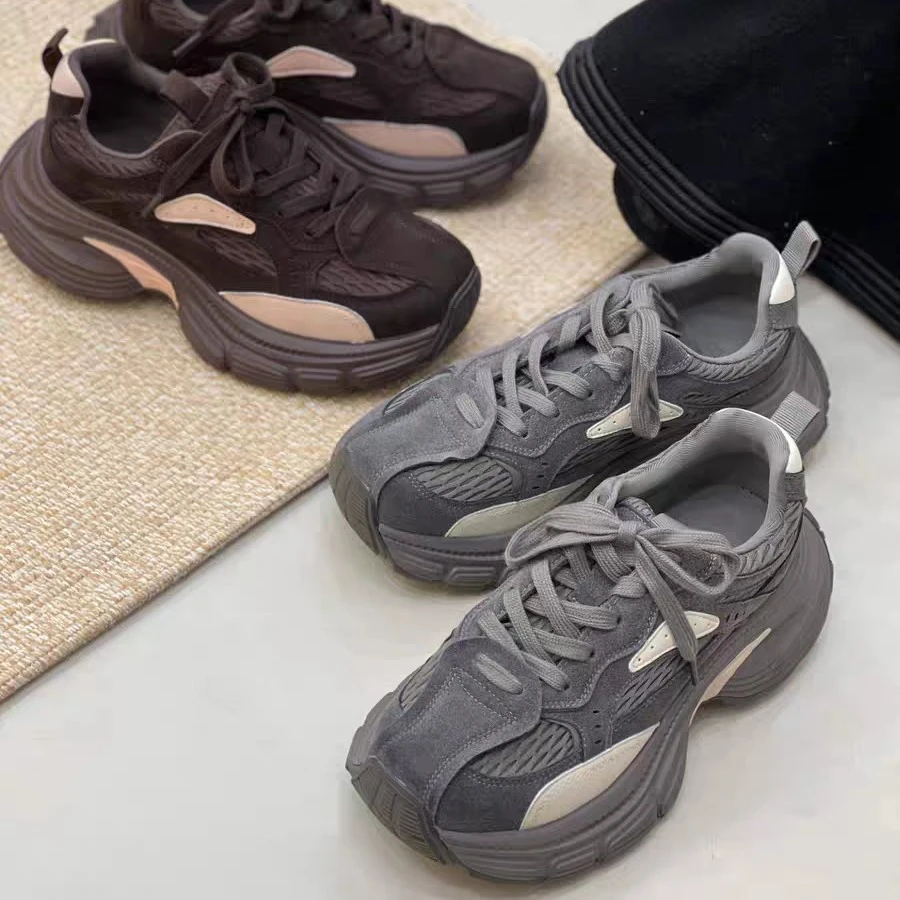 【欧梦熙】加绒老爹鞋秋冬百搭厚底休闲运动鞋707B