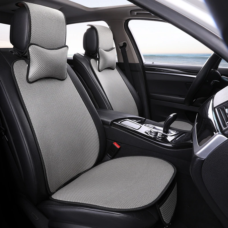 新款汽车坐垫四季通用按摩网眼通用坐垫免捆简约耐磨透气秋冬必备