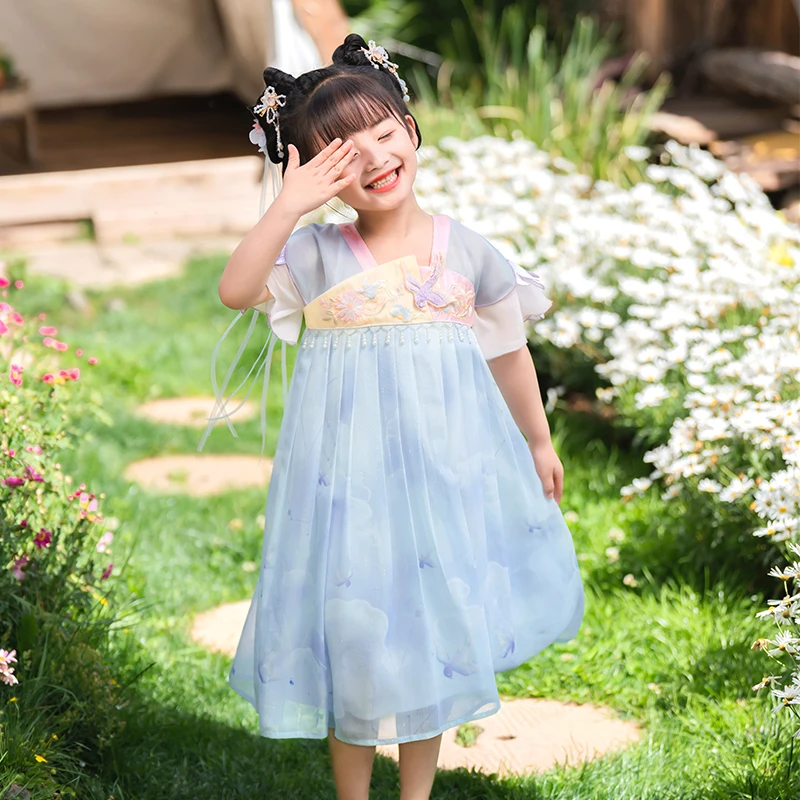 西子问汉服女童【云汐】夏款改良旗袍国风儿童礼服童装女童汉元素