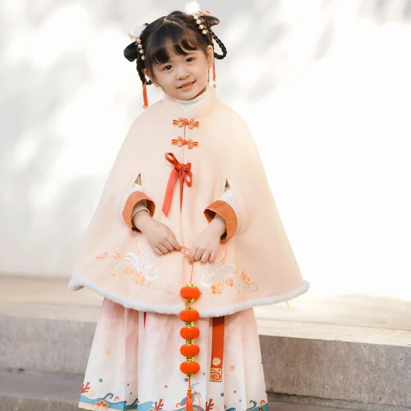 西子问【新秋斗篷】女童汉服改良儿童古风仙气古装襦裙斗篷