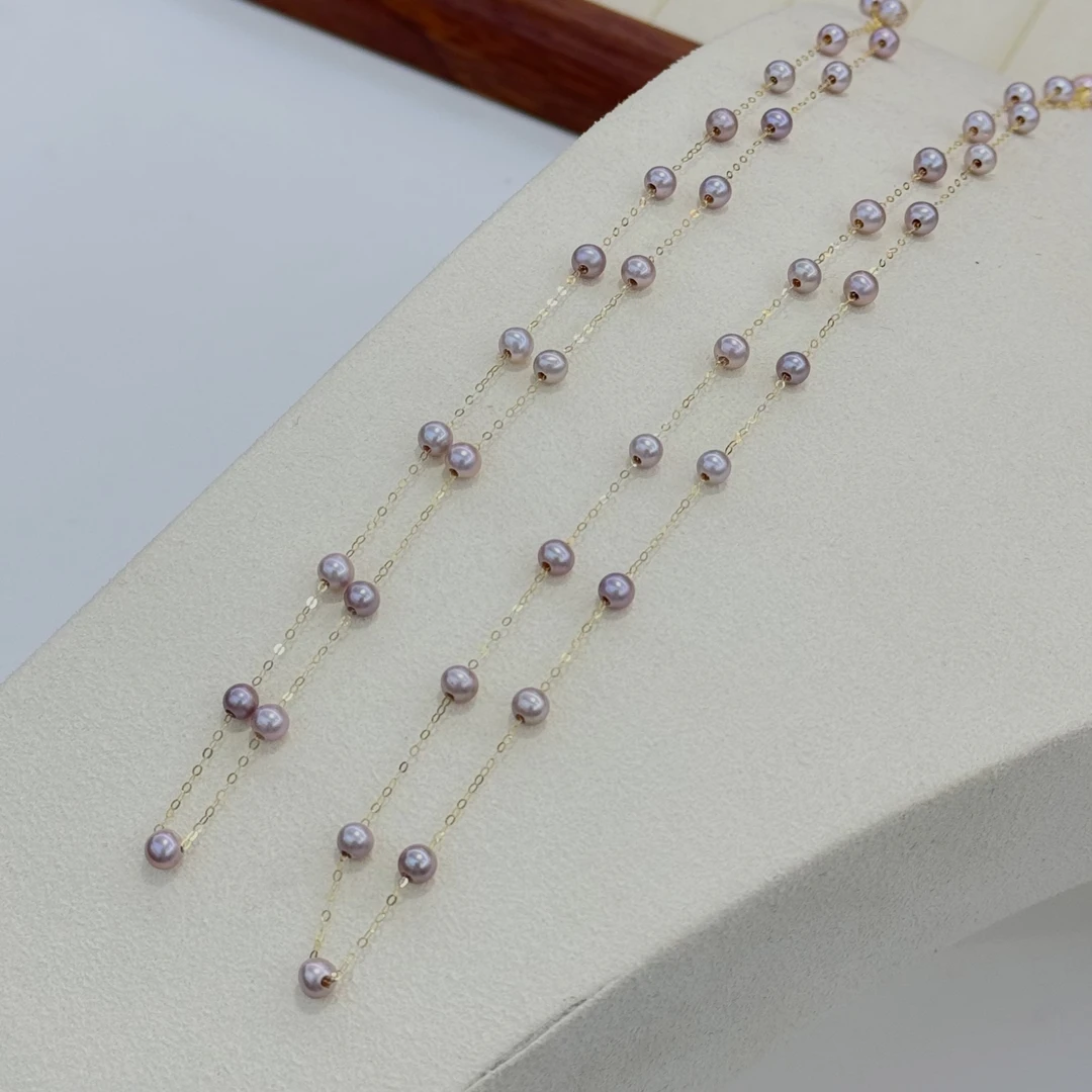 【罗伊伊推荐】淡水紫珠满天星项链 18K金 YS002（多样性发货发一）