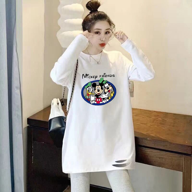 纯棉打底衫女春秋新款薄款宽松圆领长袖t恤洋气显瘦内搭体恤上衣