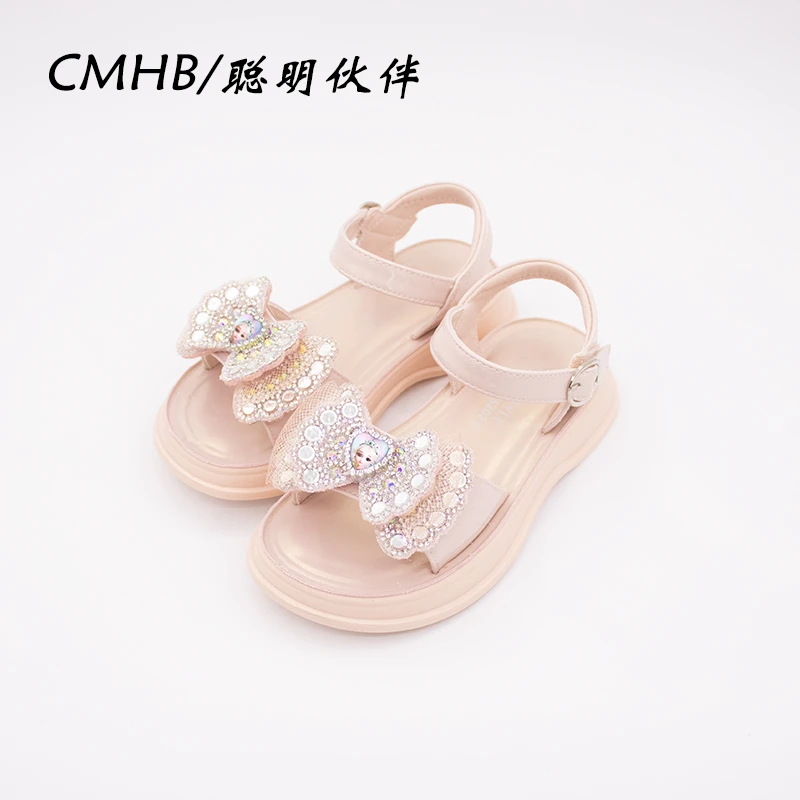 夏季新款儿童凉鞋软底女孩休闲时尚中大童蕾丝蝴蝶边女宝童鞋女童