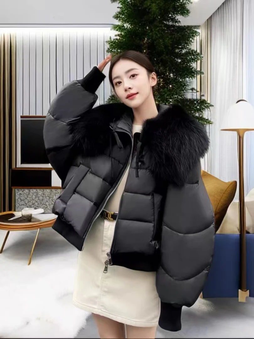 保暖棉服】冬季加棉加厚毛领大气气质女款棉服棉衣