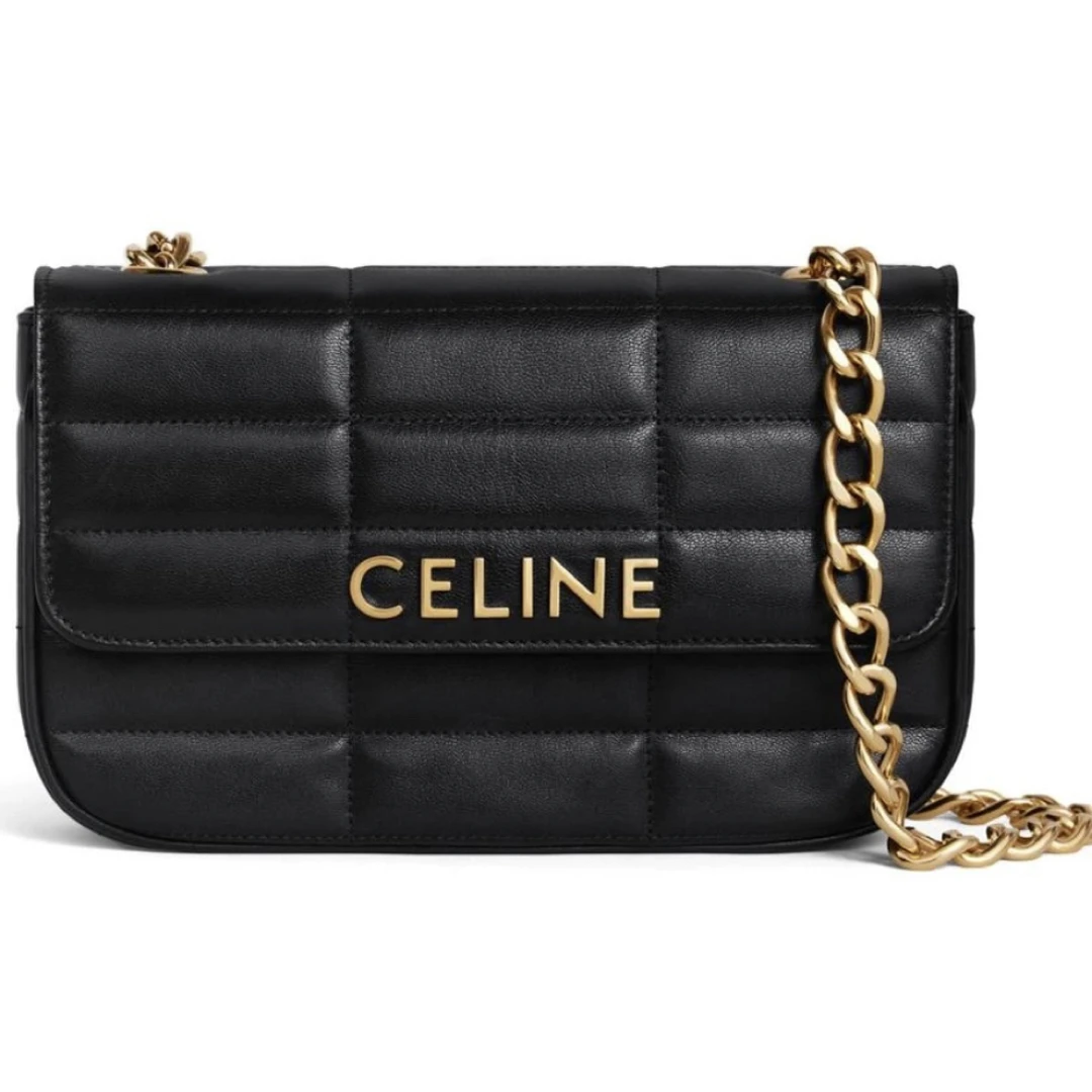 95新 Celine/思琳 范大范celine翻盖黑色链条单肩包z/2780 0158