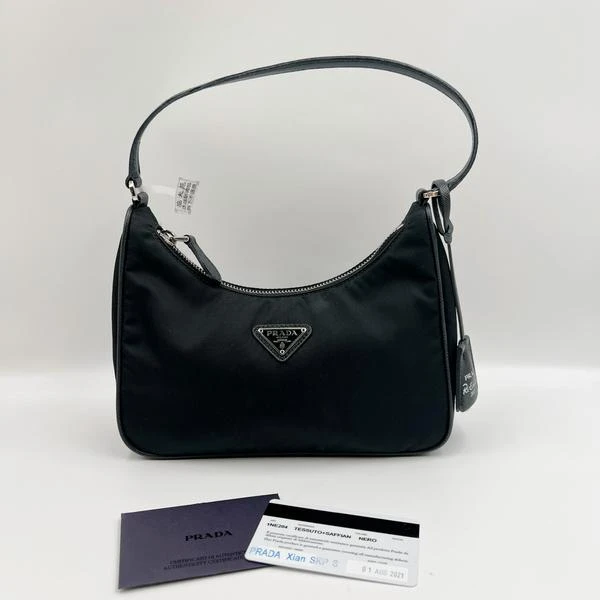 95新 Prada/普拉达 范大范hobo黑色单肩包/3718 4014