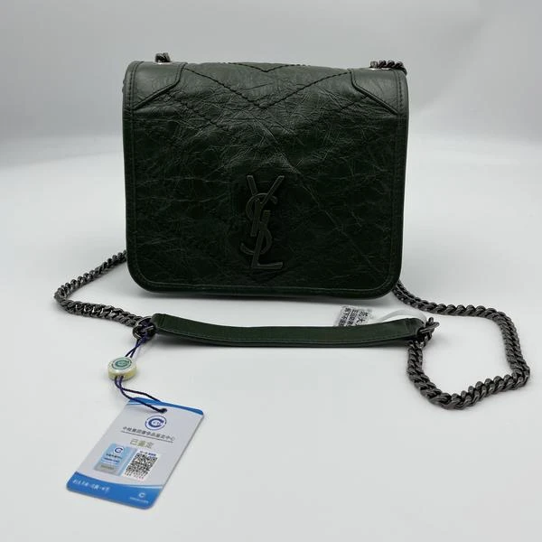 范大范YSL 圣罗兰niki mini墨绿色链条包/9632 0463