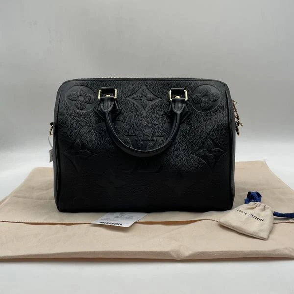 99新 LouisVuitton/路易威登 范大范speedy25黑牛压纹/7874 3136