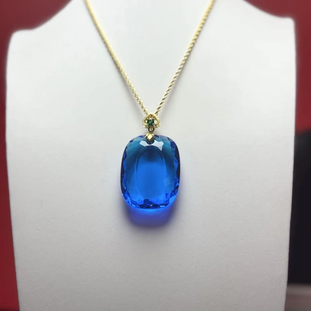 SS轻奢满蓝精美吊坠SJ050配链子