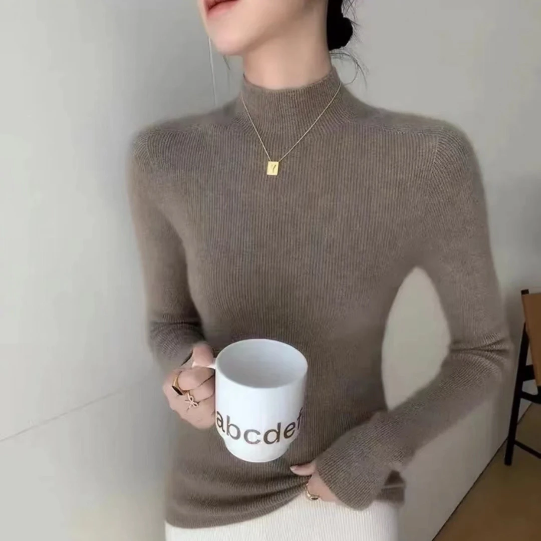 { 康赛妮 }  baby系列 半高领一线成衣 精品坑条打底衫 经典时尚