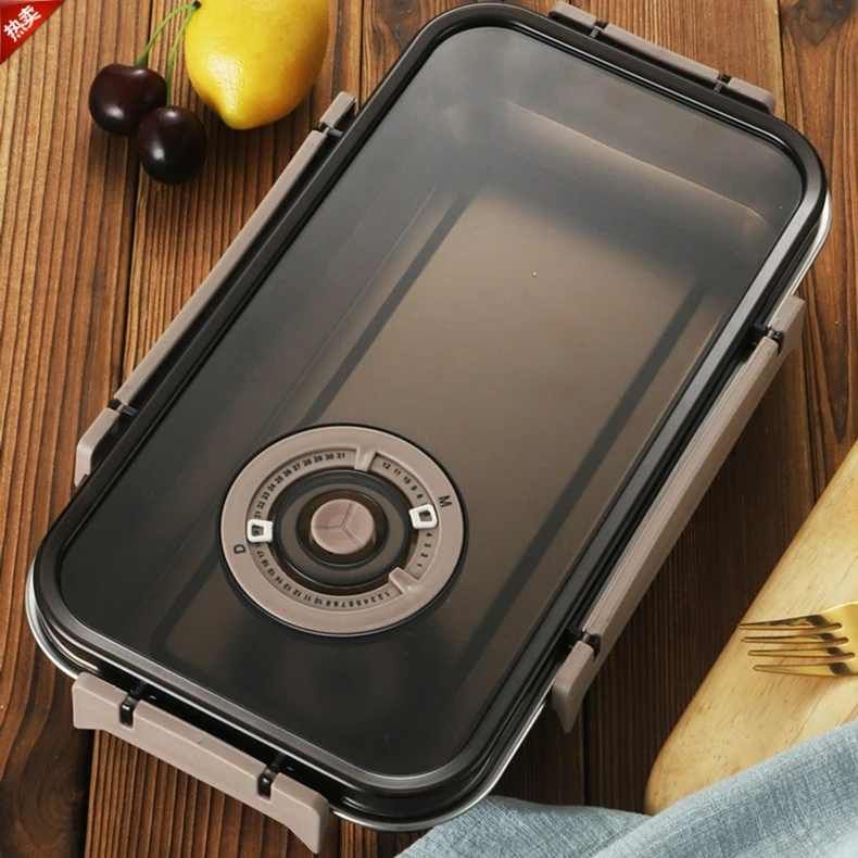 大容量不锈钢保鲜盒冰箱专用收纳整理长方形大号带盖家用食品保鲜